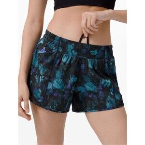 Lululemon Hotty Hot Short II Size 4 Floral Shift Blue Multi / Black